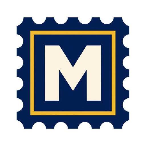 MaxPob M postage stamp icon